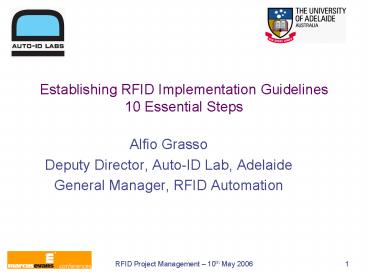 Establishing RFID Implementation Guidelines 10 Essential Steps