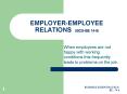 EMPLOYER-EMPLOYEE RELATIONS (BCS-BE 14-B PowerPoint PPT Presentation