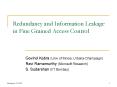Redundancy and Information Leakage in Fine Grained Access Control PowerPoint PPT Presentation