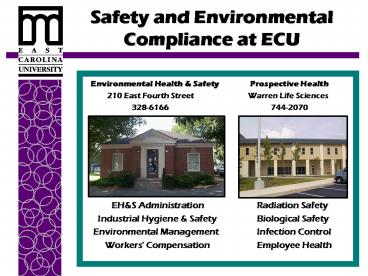 Safety and Environmental Compliance at ECU
