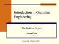 Introduction to Grammar Engineering PowerPoint PPT Presentation