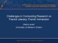 Challenges in Conducting Research on French Literacy: French Immersion PowerPoint PPT Presentation