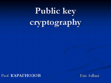 Public key cryptography presentation | free to view