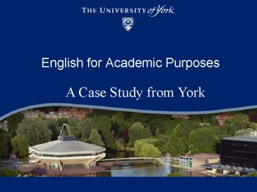 English for Academic Purposes