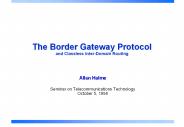 The Border Gateway Protocol and Classless InterDomain Routing