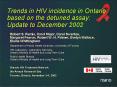 Trends in HIV incidence in Ontario based on the detuned assay: Update to December 2002 PowerPoint PPT Presentation