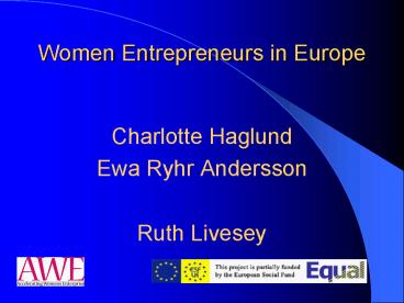 Women Entrepreneurs in Europe