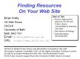 Finding Resources On Your Web Site PowerPoint PPT Presentation