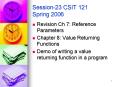 Session-23 CSIT 121 Spring 2006 PowerPoint PPT Presentation