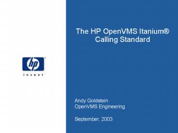 The HP OpenVMS Itanium