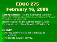 EDUC 275 February 16, 2006