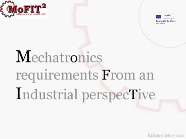Mechatronics requirements from Industry