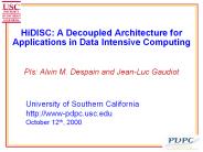 HiDISC: A Decoupled Architecture for Applications in Data Intensive Computing