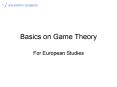 Basics on Game Theory PowerPoint PPT Presentation