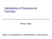 Satisfiability of Propositional Formulas