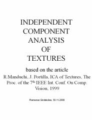 INDEPENDENT COMPONENT ANALYSIS OF TEXTURES