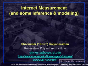 Internet Measurement and some inference