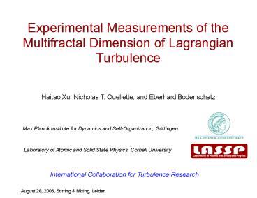 Experimental Measurements of the Multifractal Dimension of Lagrangian Turbulence
