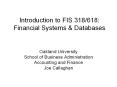 Introduction to FIS 318/618: Financial Systems PowerPoint PPT Presentation