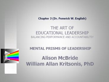 Ch 3 Mental Prisms of Leadership by Fenwick English