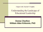 Ch 6 Landscape of Educational Leadership by Fenwick English