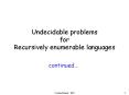 Undecidable problems for Recursively enumerable languages PowerPoint PPT Presentation