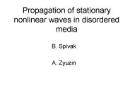 Propagation of stationary nonlinear waves in disordered media