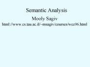 Semantic Analysis