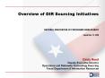 Overview of DIR Sourcing Initiatives