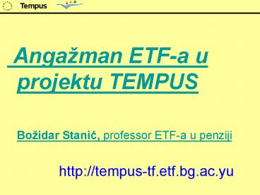 Angaman ETFa u projektu TEMPUS