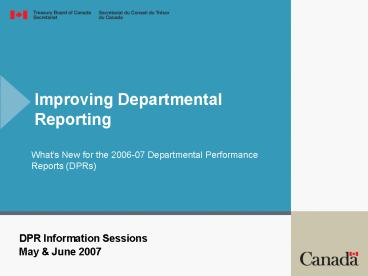 Improving Departmental Reporting