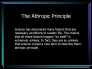 The Athropic Principle
