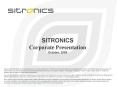 SITRONICS PowerPoint PPT Presentation