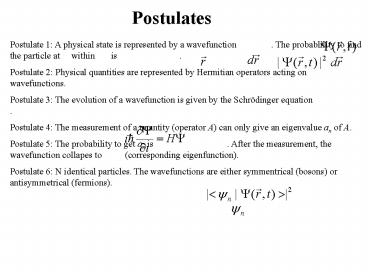 Postulates