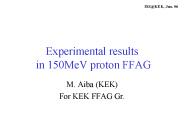 Experimental results in 150MeV proton FFAG