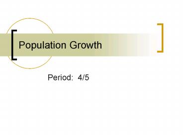 Population Growth
