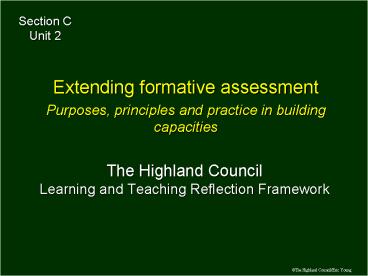 The Highland Council Learning and Teaching Reflection Framework