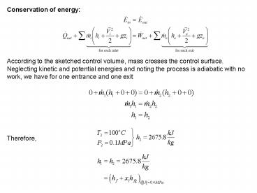 Conservation of energy: