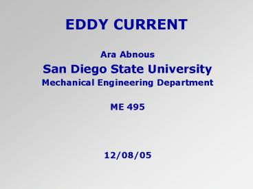 EDDY CURRENT