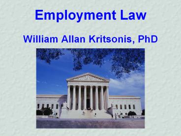 William Kritsonis, School Law, Ch 5 Employment Law