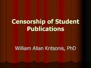 William Kritsonis, Ch 6 Censorship of Student Publications