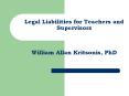 William Kritsonis, School Law, Ch 10 Liabilities Teachers PowerPoint PPT Presentation