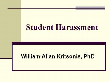 William Kritsonis, School Law, Ch 10 Bullying