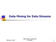 Data Mining for Data Streams
