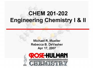 CHEM 201202 Engineering Chemistry I