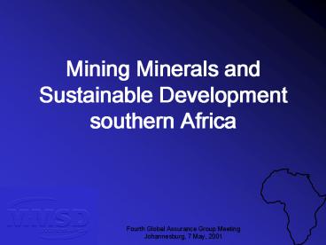 Mining Minerals and Sustainable Development southern Africa