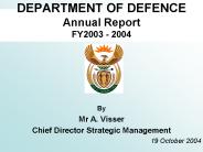 DEPARTMENT OF DEFENCE Annual Report FY2003 - 2004
