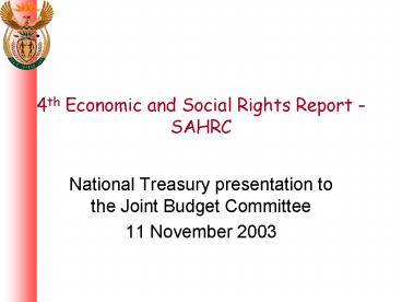 4th Economic and Social Rights Report SAHRC