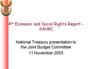 4th Economic and Social Rights Report SAHRC