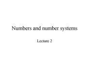 Numbers and number systems